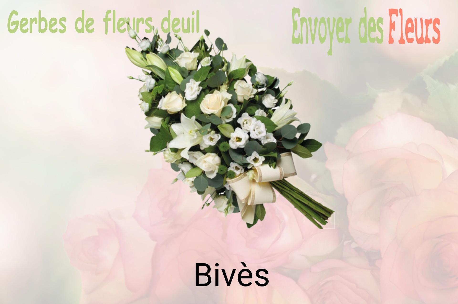 Gerbe de fleurs de deuil livrée à Bivès